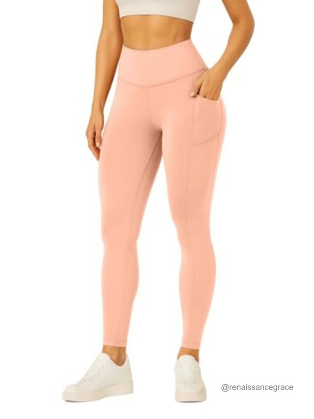 Ultra Soft High Rise Compression Leggings with Pockets for Yoga & Running